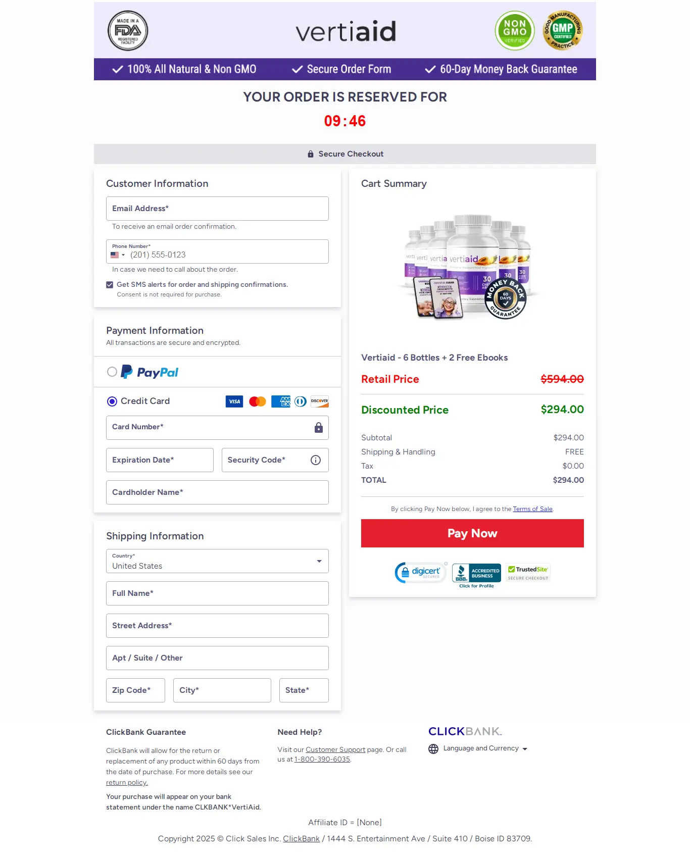VertiAid official checkout page